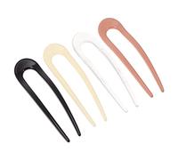 Ipetboom 4 Piezas Horquilla En Forma De u Diademas Felpa Falso Accesorios Señoras Humano Gomas Para Mujer Women Chinos Tu Bollos Diadema Con Pasador De Pelo Bigudí Horquillas Neto Resina