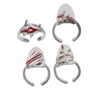 Ipetboom 4 Piezas juego de anillos para uñas disfraces de halloween dedos anillos de joyería punk joyas de uñas punta del dedo de la uña gótica joyas de anillos de uñas aleación