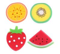 Ipetboom 4 Piezas Juguetes De Bolas De Baño Para Bebe Esponja De Baño Forma De Fruta Para Jugar y Crear