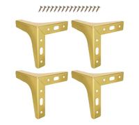 Ipetboom 4 Piezas Patas Metálicas Modernas Triangulares para Muebles Doradas con Tornillos Soporte Resistente y Equilibrado para Sofá Armario Mesa y Silla