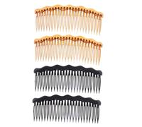 Ipetboom 4 piezas Peines de Plástico para Cabello con Dientes Múltiples Accesorios Simples para Mujeres y Niñas Colores Negro y Café Paquete Mixto para Uso Diario y Ocasiones Especiales