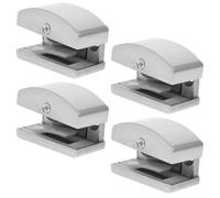 Ipetboom 4 Topes Ajustables para Puerta Corrediza de Vidrio Guía Inferior Resistente Corrosión para Puerta de Ducha Juego de 4 Piezas para Baño y Oficina