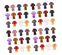 Ipetboom 48piezas Adornos De Setas De Cristal Coloridos Para Decoración De Jardines y Acuarios Mini Figuras De Hongos Para Macetas y Accesorios De Hogar