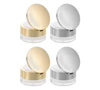 Ipetboom 4juegos Caja de Maquillaje Portátil Mini Contenedor de Polvos con Borla Estuche de Vacío para Polvos para Viajar con Base de Maquillaje Suelta Iluminador Potente