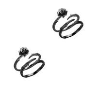 Ipetboom 4piezas Anillos De Pareja Plata Esterlina Diseño De De Anillos Para Relación y Especial