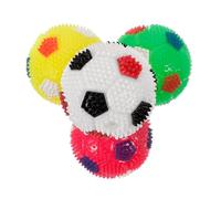 Ipetboom 4piezas Bola Luminosa con Sonido para Perros Pelota Elástica con Púas para Masaje Dental Juguete Interactivo Seguro y Duradero para Mascotas