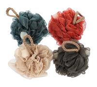 Ipetboom 4piezas Bolas De Flores De Baño Esponjas De Baño Exfoliantes Exfoliante