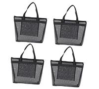 Ipetboom 4piezas Bolsa De Portátil para Ducha Organizador De Multifuncional para Artículos De y Playa para Gimnasio Camping y Actividades Negro