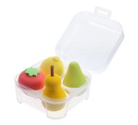 Ipetboom 4piezas Borlas De Frutas Para Niñas Esponjas De Maquillaje Para Base y Polvos Faciales