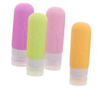 Ipetboom 4piezas Botellas De Viaje Silicona Jabonera Viaje Envase Rellenable Dispensador Cosméticos Champú Loción Jabón Líquidos