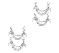 Ipetboom 4piezas Cadena De Zapatos Cruzada De Accesorios De Calzado De Punk Decoración De Cadena Para y Zapatillas Diseño y