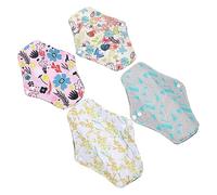 Ipetboom 4piezas Compresas Menstruales Lavables Bambú Absorbente Maxi Posparto Incontinencia Cómodas Reutilizables Alas Cierre Surtido De Colores