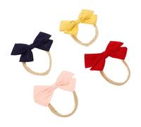 Ipetboom 4piezas Diadema Lazo para Niña Pequeña de Algodón y Lino Accesorios Cabello Bohemias para Uso Diario y Bodas Suave Rastro para Recién Nacidas y Bebés