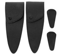 Ipetboom 4piezas Funda Protectora De Tijeras Para Juego Pu Funda Lavable Para Cortes De Cabello y Cuidado De Manos Incluye Medianas y Pequeñas Negro