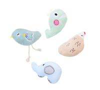 Ipetboom 4piezas Juguetes De Catnip para Gatos Peluche Interactivo De Animales Pájaro Elefante Ballena Erizo Juguetes Masticables para Mascotas para Kittens y Protección De Muebles