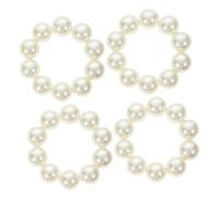 Ipetboom 4piezas Lazos Pelo Niña Perlas Coleteros Elásticos Para Mujeres Accesorio Para Peinados