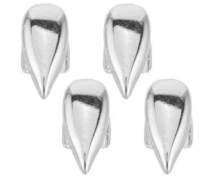Ipetboom 4piezas Tirantes Estilo Hip-Hop de Plata Tapa de Diente Canino Joyería de Parrilla para Dientes Tapa de Colmillo de Vampiro de Parrilla Bucal Extraíble para Ropa de Calle Moda