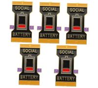 Ipetboom 5 Broches Decorativos Broche Decorativo Broche De Batería Social Adorable Broche Con Símbolo De Psicología Broche Con Símbolo De Estado De Ánimo Broche Encantador Con Símbolo