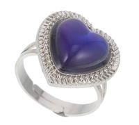 Ipetboom 5 Piezas anillo termocrómico anillo de corazón de emoción de estado de ánimo para de dedo del corazón s de estado de ánimo del aleación Azul