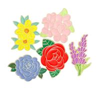 Ipetboom 5 Piezas Broche de flores broche de ropa decorativo clips de suéter para chaquetas de punto tlips de chal de chal pinzas para cárdigan pin de solapa de flor aleación