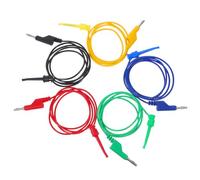 Ipetboom 5 Piezas Cables Prueba Multímetro con Conectores Banana Moldeados Inyección Alta Conductividad Duraderos para Test Eléctricos Precisos