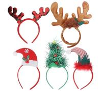 Ipetboom 5 Piezas Diadema Navideña Aros Pelo Decoración Elegante Tocados Navideños Accesorios Pelo Navideños Diademas Navideñas Adultos Navidad Estilo Aleatorio