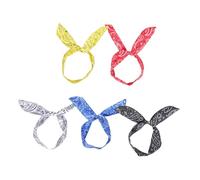 Ipetboom 5 piezas Diademas de Alambre Estilo Paisley con Orejas de Conejo para Mujer Accesorios para Pelo Cómodos y Reutilizables Cintillos Decorativos con Diseño Chic