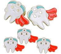 Ipetboom 5 Piezas Insignia Forma de Diente de Metal Broche Decorativo de Dientes Accesorio de Moda para Ropa Broche de Esmalte de Vampiro