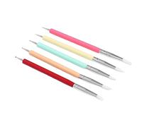 Ipetboom 5 Piezas Lápiz De Uñas De Silicona Bolígrafo Para Tallar Uñas Hacer Trapos Para Hombres Herramientas De Manicura Kit De Cosmetología Pluma De Dibujo Cabeza Doble
