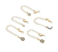 Ipetboom 5 Piezas Plated Zircon Necklace Extension Chains With Lobster Clasps Adjustable Jewelry Extenders For Bracelets And Anklets Fade-resistant DIY Accessories