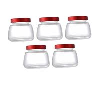 Ipetboom 5 Piezas Tarros de Almacenamiento de Vidrio Transparente de Tarros Sellados para Miel Gelatina y Diseño de Boca Ancha para y Limpieza