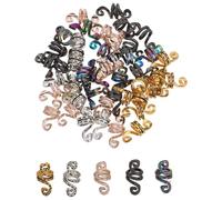 Ipetboom 50 Accesorios para Rastas Metálicos en Colores Surtidos Dorado Plata Rosa Negro Multicolor Joyas Vintage para Trenzas Puños Espirales para Cabello Trenzado Decoración