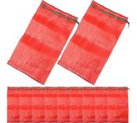 Ipetboom 50 Bolsas de Malla Cordón Rojo 49X27 CM para Almacenamiento y Transporte de Verduras y Frutas Reutilizables y Transpirables Ideales para Cebollas Patatas y Cítricos en