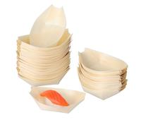 Ipetboom 50 Piezas Madera para Sushi de Platos de Servicio para Snacks y Comida Perfectos para Restaurantes