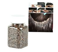 Ipetboom 500 Piezas anillos de de pelo rasta falso peluca hair topper hair extensions festival accesorios coleta Accesorios para dreadlocks accesorios festival Chocolate