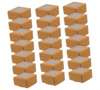 Ipetboom 50piezas Caja Kraft Para Jabón Con Ventana Transparente Embalaje Para Jabones Artesanales y Proyectos De Manualidades