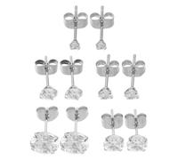 Ipetboom 5par Pendientes de Cartílago para Mujer Pendientes de Botón de Cristal Gemas de Imitación con Cierre de Ala para Piercing de Espalda Plana