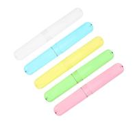 Ipetboom 5piezas Estuche para Cepillos De Dientes Organizador Portátil y Ligero para Viajes Protector De Cepillo De Dientes Transpirable y Compacto Colores Transparentes y Vibrantes