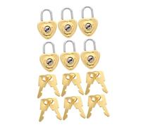 Ipetboom 6 juegos Candados Mini Corazón Dorados con Llave Pequeño Candado Decorativo para Joyero Diario Mochila y Caja de Amor y Compromiso Versátil para Seguridad Diaria