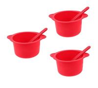 Ipetboom 6 Juegos ceras Depilación con cera Horno rellenar quemadores verter tazón de forro calentador de cera Tazón de reemplazo del calentador de cera gel de sílice rojo Reutilizable