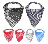 Ipetboom 6 Pañuelos Elásticos Pelo Triángulo, Bufandas de Muselina Ligeras en 6 Colores (vino, Marino,) para Mujer y Niña, Toalla Protectora Cabeza y Pañuelo Reemplazable para Uso