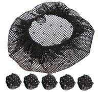 Ipetboom 6 Piezas Anillo De Pelo Recogido Redecilla Neto Pañuelo Para El Pelo Peine Francés Women Enviado Bailar Pasador De Pelo Horquilla Mallas Para El Cabello Titulares Black Poliéster