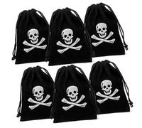 Ipetboom 6 Piezas Bolsa de Pirata Bolsas Pequeñas Cordón para Guardar Cosas de Halloween para Fiestas