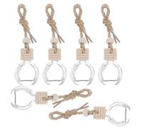 Ipetboom 6 piezas Botellas de Perfume Colgantes para Coche de Frascos Compactos de Vidrio Transparente para Difusor de Aromas Decoración Interior para Purificar Aire y Ambientar Vehículos