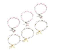 Ipetboom 6 Piezas Brazalete de rosa favores de bautismo pulseras para niñas cadena de muñeca creativa pulseras con cuentas pulseras de cuentas pulsera de cuentas Pulseras cruzadas Acrílico