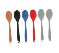 Ipetboom 6 piezas Cucharas de Silicona Antiadherentes Resistentes al Calor para Cocinar y Servir Utensilios de Cocina Versátiles con Mango Ergonómico Colores Surtidos para Uso Diario