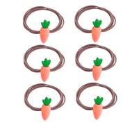 Ipetboom 6 Piezas de Bandas Elásticas para El Cabello con Forma de Zanahoria Accesorios para El Cabello para Niñas