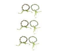 Ipetboom 6 Piezas guirnalda aro de pelo de hoja tocado de hoja verde diadema de flores decoración verde decoración boda de pelo aro de pelo tejer venda anillo de pelo viajar