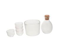 Ipetboom 6 Piezas Japonés de Sake y Té con Diseño Martillado de Vidrio Transparente Pequeño Conjunto para Servir y Beber Reuniones y Decoración del Hogar