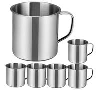 Ipetboom 6 piezas Vasos Inoxidable para Asa Ergonómica Antideslizante Tazas Pequeñas para Jardín de Infancia Resistentes y Fáciles de Limpiar Infantil